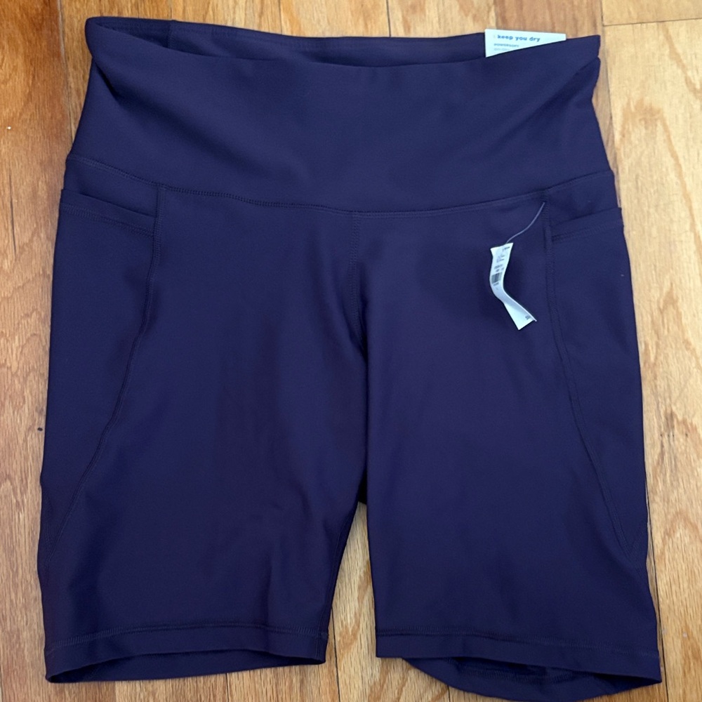 Old Navy Dark Purple High-Rise Bike Shorts with Pockets